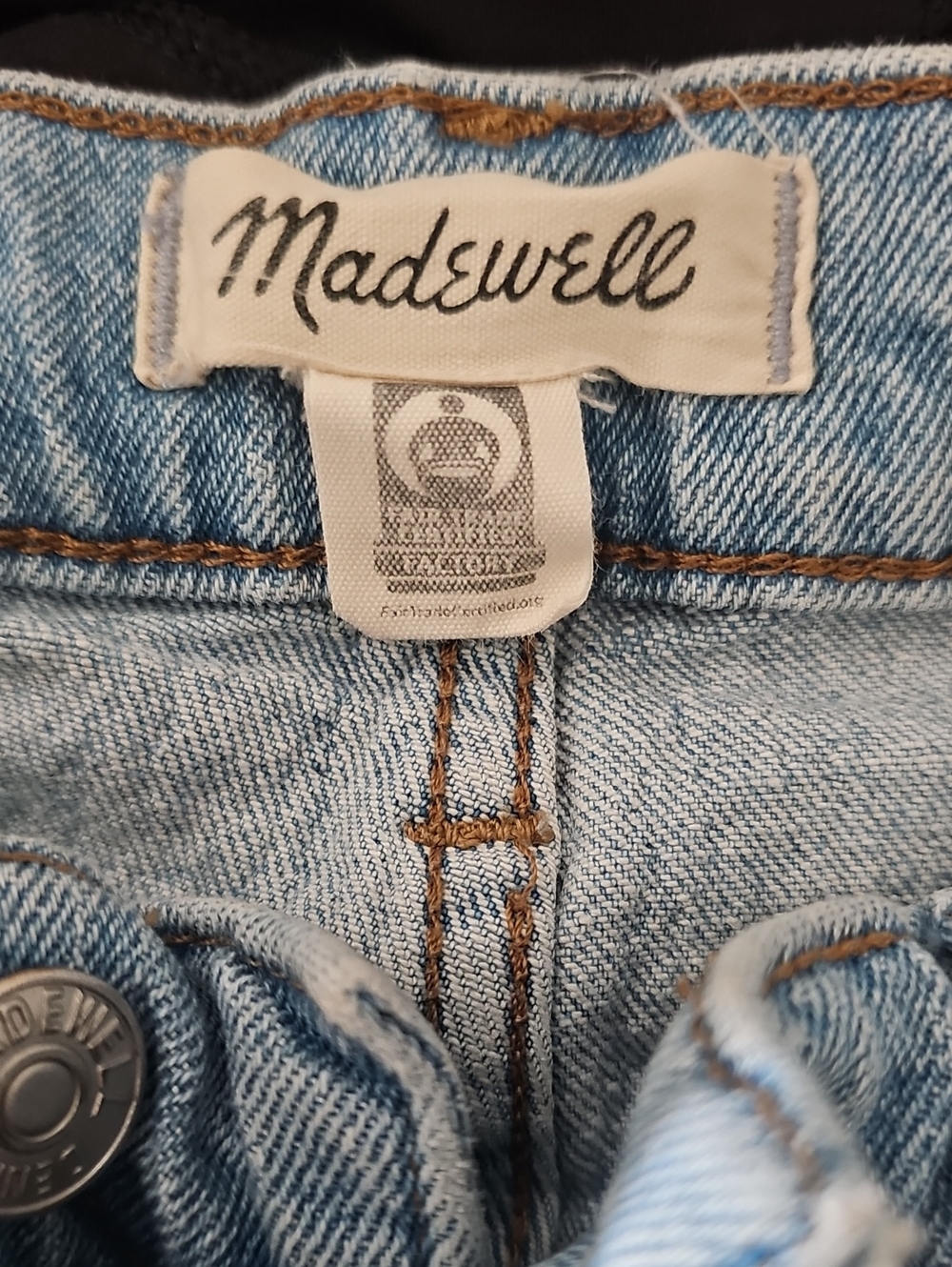 Madewell Light Blue Denim Jeans with Brown Stitching